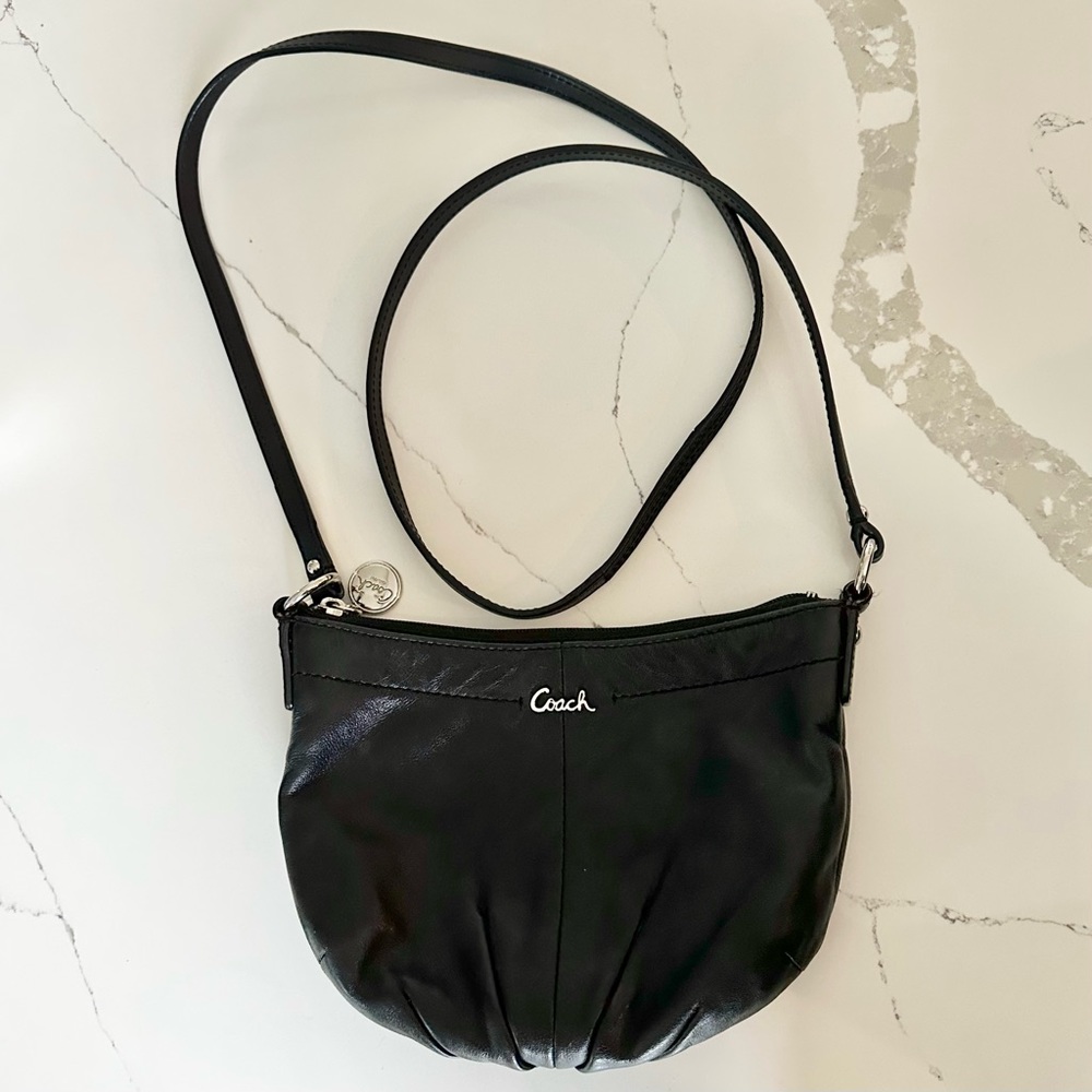 Coach Leather Crossbody Purse with Zippers